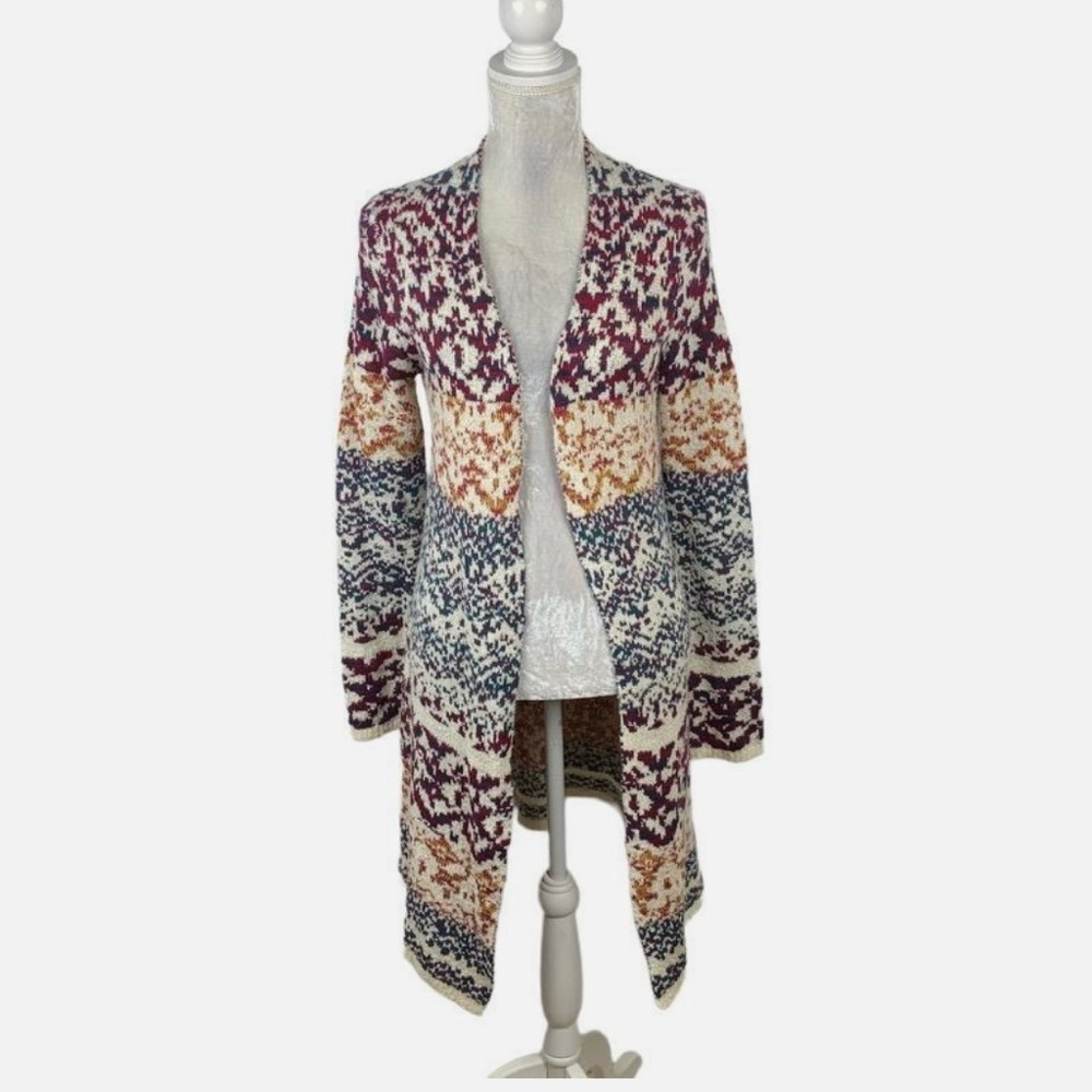 Hannah Women's Colorful Duster Cardigan Sweater Size XL Southwestern Cowgirl